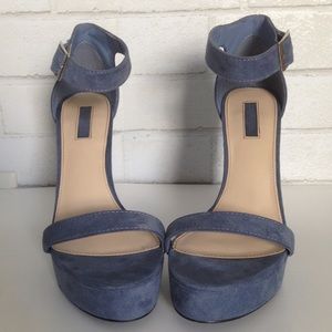 Forever 21 Faux Suede Ankle Strap Platform Heels
